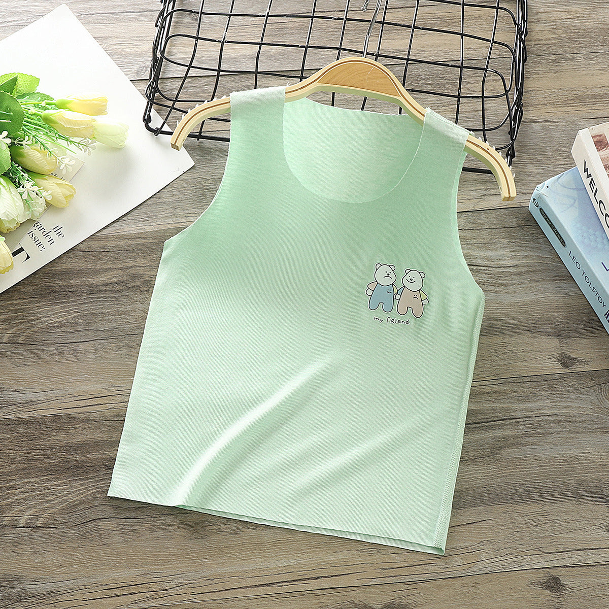 Trendy Camisole Year-round Essentials: Modern, Cute Korean-Style Sleeveless Shirts (Vest Style) for Infants & Toddlers!