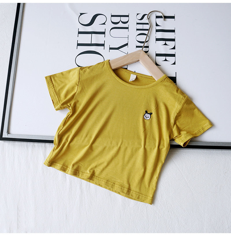 Sensory-Friendly Ice Silk T-Shirt | Korean Style Tops | Plain Design | Casual Style | Round Neck | Suitable for Boys and Girls |