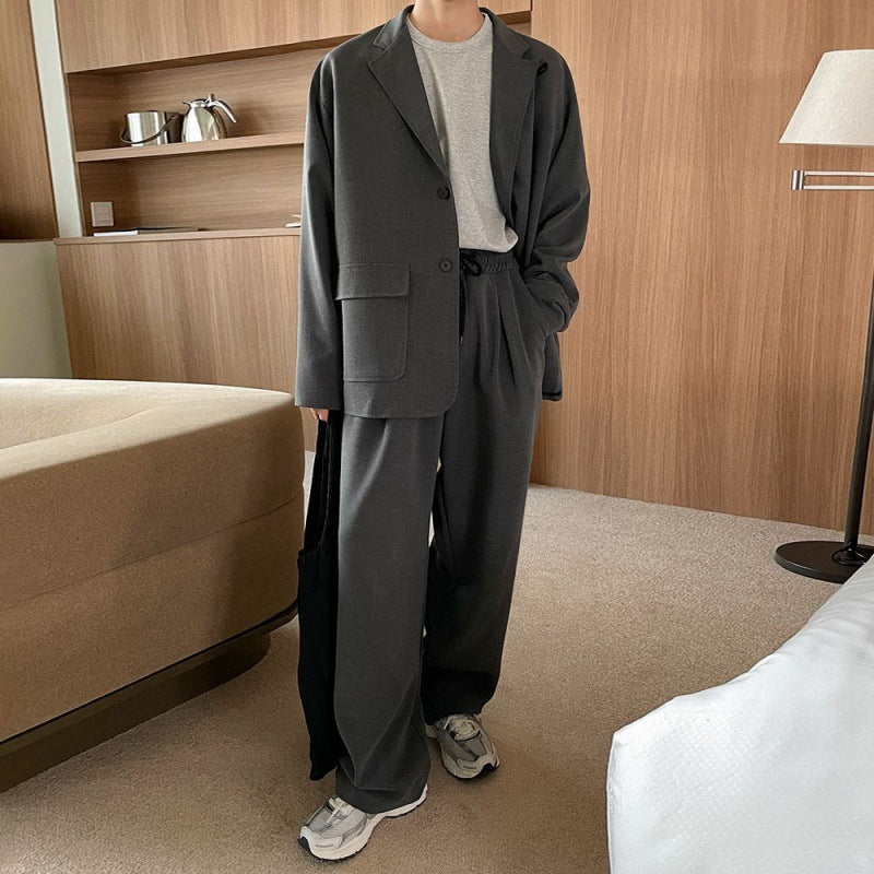 Drawstring Straight Casual Suit Pants