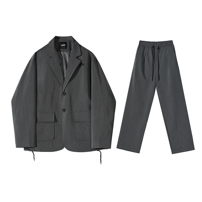 Drawstring Straight Casual Suit Pants