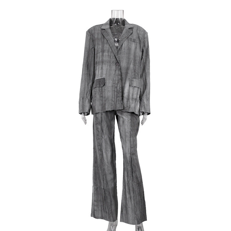 Fashion Retro Tie-dye Suit Lapel