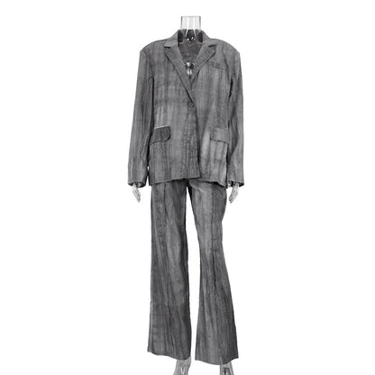 Fashion Retro Tie-dye Suit Lapel