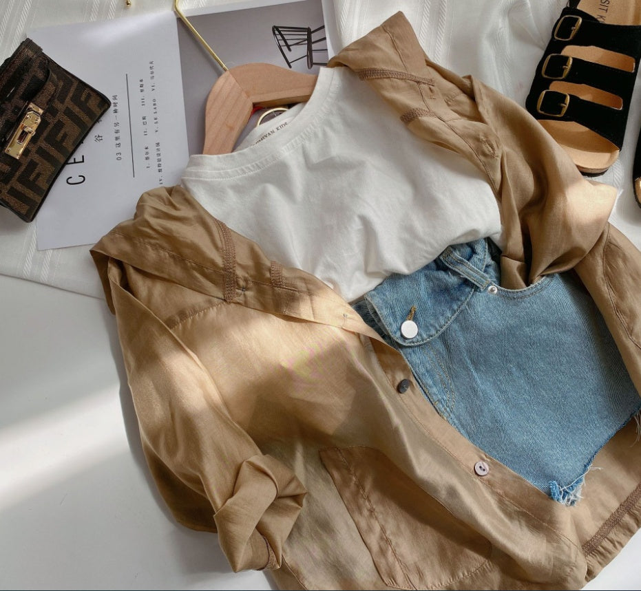 Unisex Trendy Year-round Essentials: Classic Korean-Style Plain Leisure Shirts for Infants & Toddlers